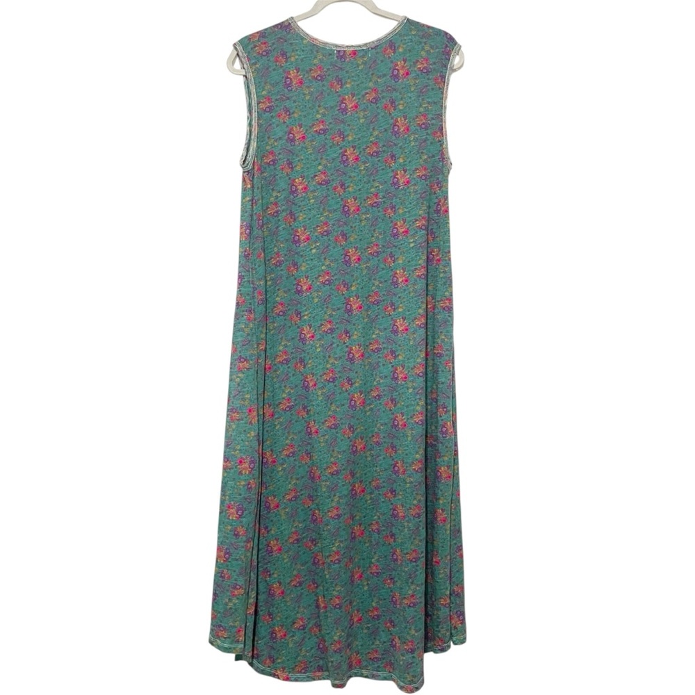 Naturallife Hangout Floral Cotton Midi Dress in Green M Oversized Pockets - Picture 4 of 9